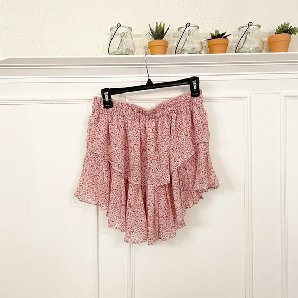 loveshackfancy • pink ruffle mini skirt floral - Picture 6 of 8